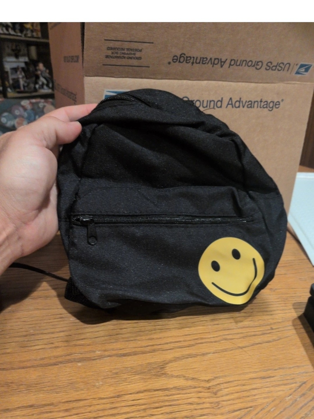 Mini Backpack with Yellow Smiley Face